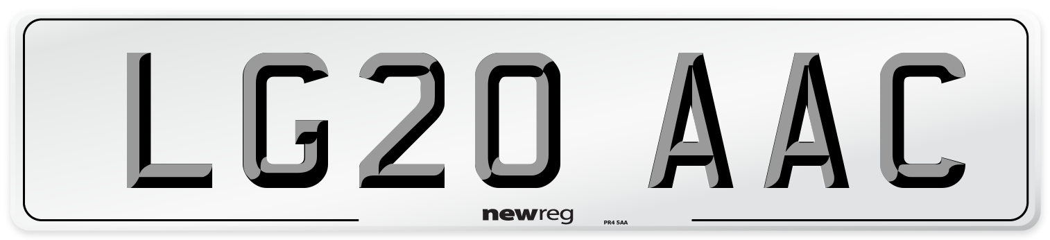 LG20 AAC Number Plate from New Reg